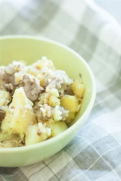 Куриные желудки с картошкой