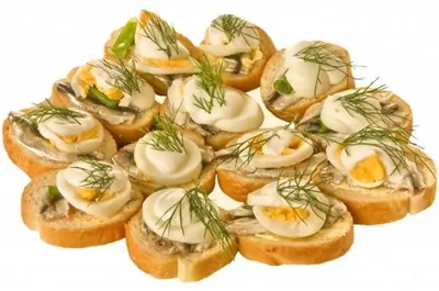 Бутерброды с перепелиными яйцами