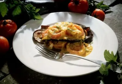 Баклажаны жареные, с луком