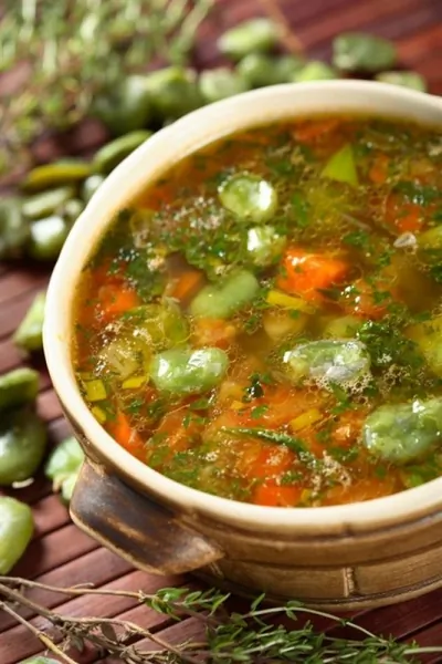 Овощной суп с зеленью