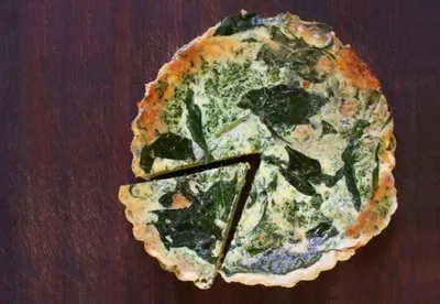 Творожный пудинг со шпинатом