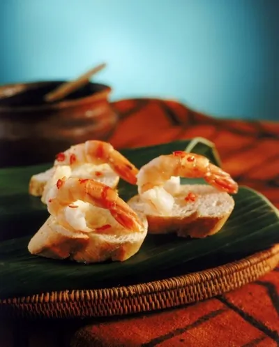 Тосты с креветками