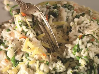 Ризотто с рукколой и шпинатом