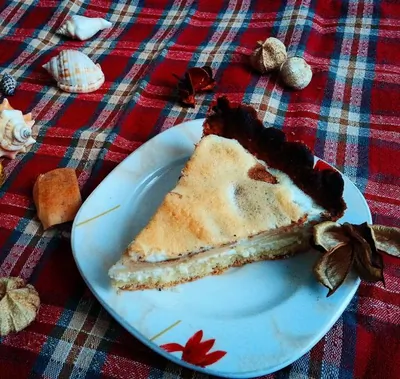 Песочный творожно-яблочный пирог