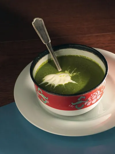 Крем-суп из шпината и кресс-салата