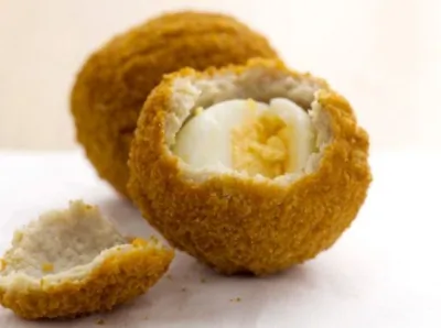 Пышки с яйцом