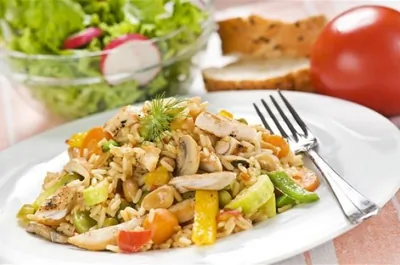 Ризотто с курицей и двумя сырами