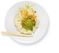 Сладкий рис с песто из кинзы