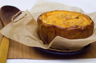 Каша гурьевская, запеченная в тыкве