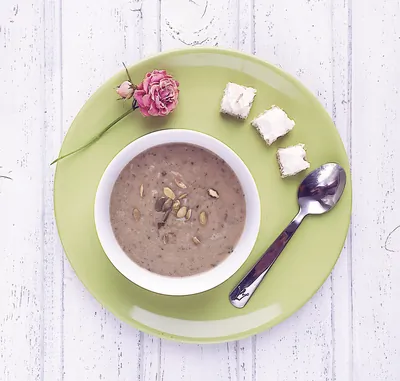 Крем-суп из баклажанов с лимонным соком