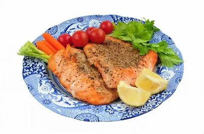 Жареный лосось