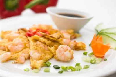 Омлет с креветками