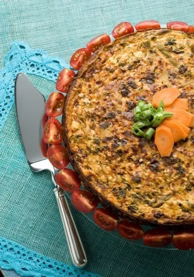 Пирог из говядины и шпината