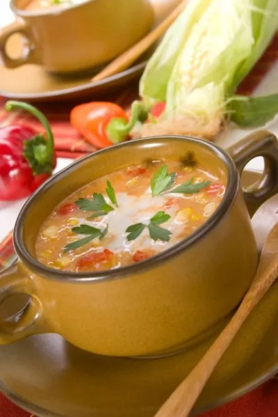 Острый овощной суп с цветной капустой