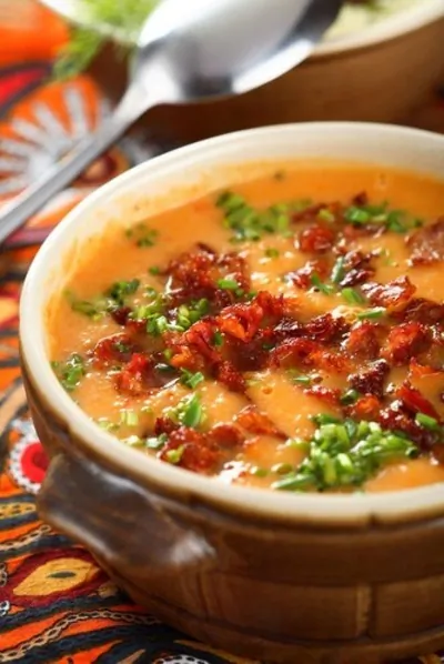 Суп из тыквы баттернат и бекона