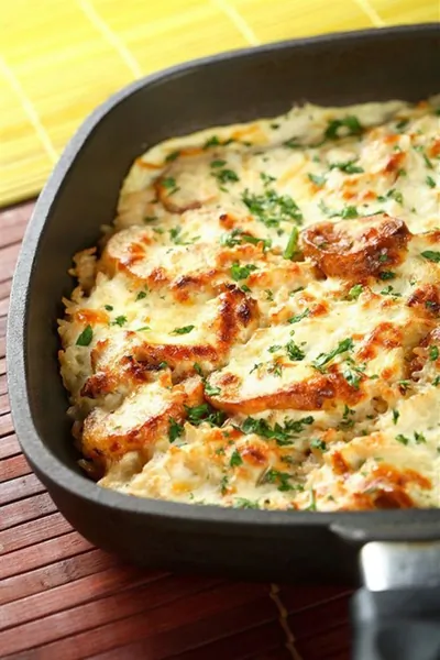 Картофельная запеканка с мясом и грибами