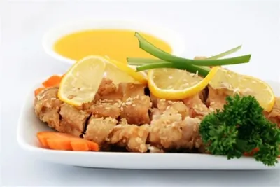 Хрустящая курица в лимонном соусе