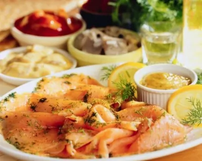 Пряная малосольная норвежская семга, маринованная с апельсиновым соком