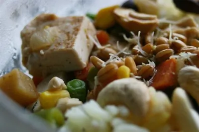 Вегетарианский рис с тофу