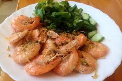 Лимонные креветки