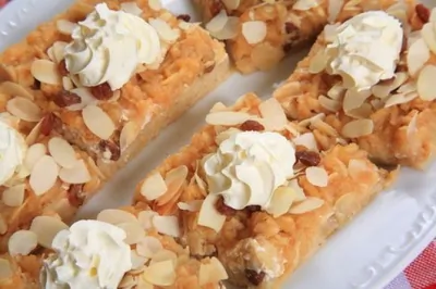 Абрикосово-апельсиновое песочное пирожное с миндалем