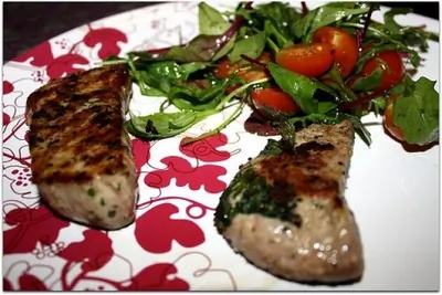 Говядина жареная на гриле с мятой и кориандром