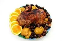 Утка с апельсинами и жареными каштанами