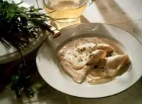 Филе морского языка с соусом бешамель а ля гратен