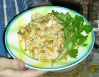 Ризотто с курицей, кабачками и болгарским перцем