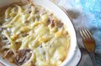 Запеченые кальмары с грибами