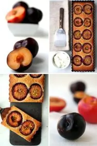 Клафути с шоколадом и сливами