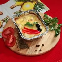 Запеченые яйца с артишоками и пармезаном