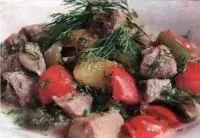 Соте из индейки с грибами