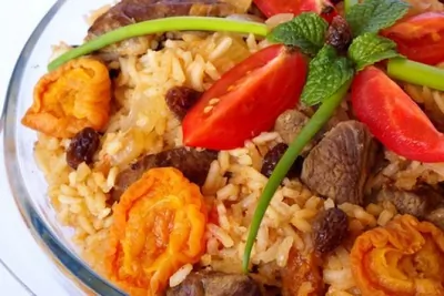 Плов с бараниной и нутом