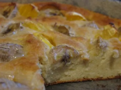 Творожно-банановый пирог с апельсином