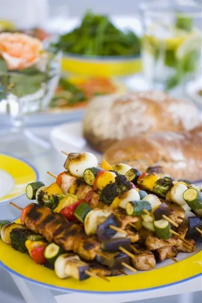 Говяжьи и овощные шашлыки