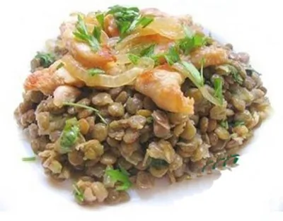 Чечевица с куриным филе