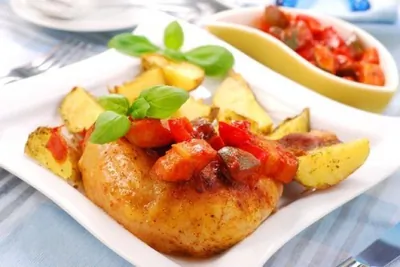 Курица с томатами по кавказски