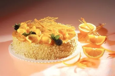 Торт с грецкими орехами и апельсинами
