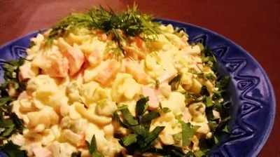 Оливье с макаронами