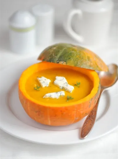 Тыквенный суп-пюре с сыром рокфор