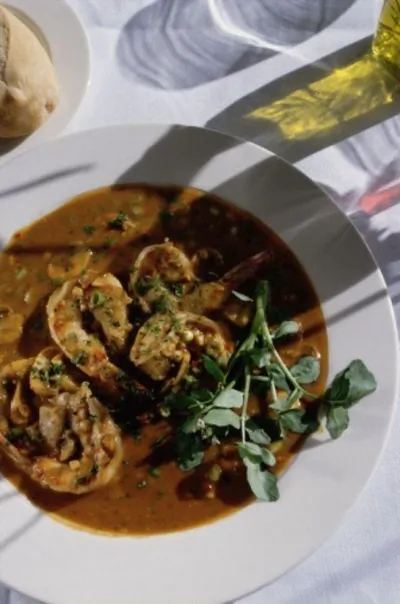 Тайский зеленый карри с креветками