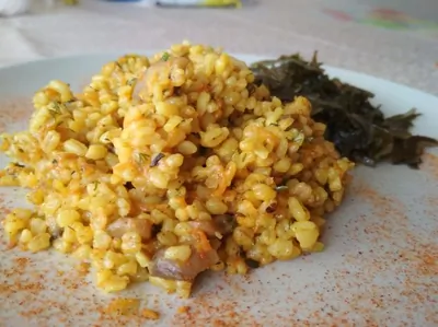 Булгур с грибами и морковью