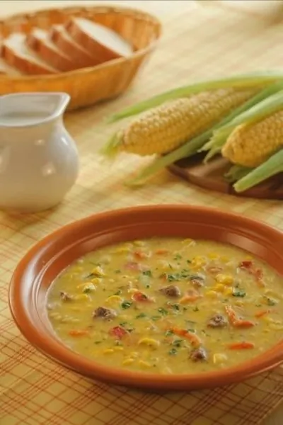 Суп с кукурузой и беконом