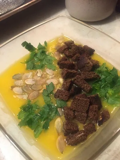 Тыквенный суп с луком и картофелем