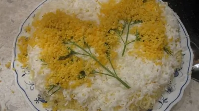 Салат «Мимоза» с лососем