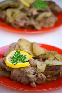 Куриная печень по деревенски