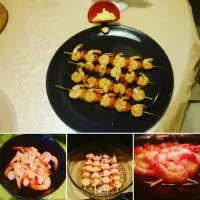 Лимонно-чесночные креветки на гриле