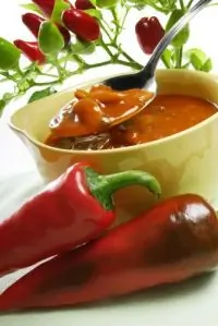 Суп с красным перцем и чили