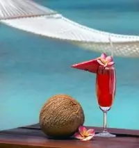 Пунш с шампанским, малиной и ликером «Малибу»